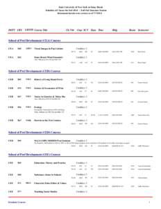 State University of New York at Stony Brook Schedule of Classes for FallFull Fall Semester Session Statements herein were correct as ofDEPT CRS