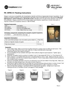 4G/Y2.2/S/** USA/+AA7854 (** DOM) 15 PK- MTRC141 Packing Instructions