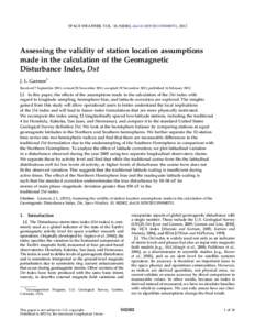 Assessing the validity of station location assumptions made in the calculation of the Geomagnetic Disturbance Index, Dst