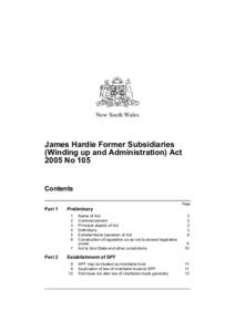 New South Wales  James Hardie Former Subsidiaries (Winding up and Administration) Act 2005 No 105