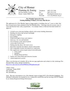 City of Homer Planning & Zoning 491 East Pioneer Avenue Homer, Alaska[removed]Telephone