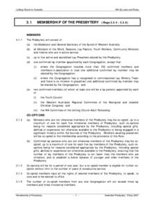 Uniting Church in Australia  3.1 WA By-Laws and Rules