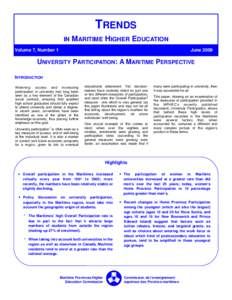 TRENDS IN MARITIME HIGHER EDUCATION  Volume 7, Number 1