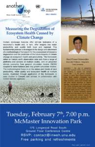 Water-Health Seminar Series  February 2012 Measuring the Degradation of Ecosystem Health Caused by