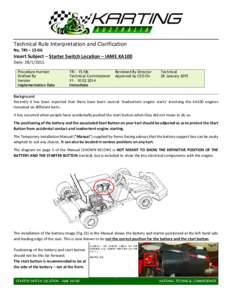 starter switch location – iame ka100