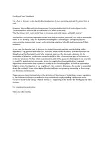 Conflict of ‘laws’ Feedback For a flue or chimney to be classified as development it must currently protrude 2 metres from a roof. However, this conflicts with the Environment Protection Authority’s Draft code of p