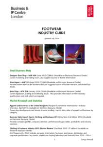 FOOTWEAR INDUSTRY GUIDE Updated July 2014 Small Business Help Designer Shoe Shop – MBP 404 (June 2012 COBRA) [Available on Electronic Resource Onsite]