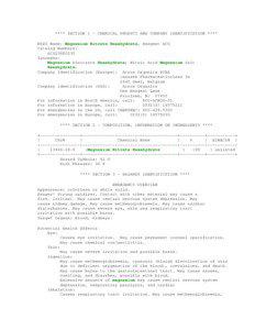 Environmental law / Health sciences / Industrial hygiene / Safety engineering / Toxic Substances Control Act / Dangerous goods / Magnesium nitrate / Material safety data sheet / Volatile organic compound / Chemistry / Health / Oxidizing agents