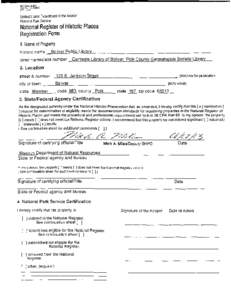 United States Department of the Interior National Park Service National Register of Historic Places Registration Form 1. Name of Property