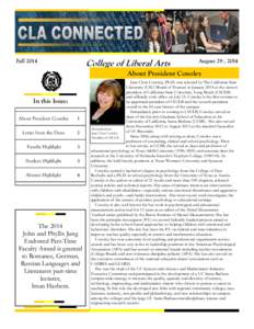 CLA CONNECTED Newsletter Fall 2014