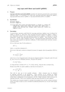 g02ddc  g02 – Regression Analysis nag regsn mult linear upd model (g02ddc) 1.