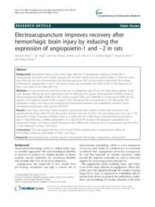 Angiogenesis / Cerebral hemorrhage / Vascular endothelial growth factor / Angiogenin / Neuroprotection / Angiopoietin receptor / Acupuncture / Thrombospondin 1 / Angiopoietin / Medicine / Angiology / Biology