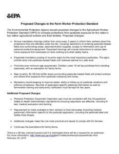 US EPA - Proposed Changes to the Farm Worker Protection Standard
