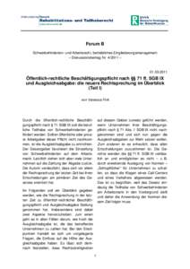 Öffentlich-rechtliche Beschäftigungspflicht nach §§ 71 ff. SGB IX und Ausgleichsabgabe: die neuere Rechtsprechung im Überblick (Teil I)