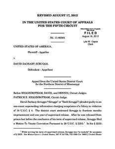 REVISED AUGUST 17, 2012 IN THE UNITED STATES COURT OF APPEALS FOR THE FIFTH CIRCUIT United States Court of Appeals Fifth Circuit