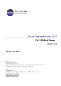 SOCIAL COHESION SURVEY, 2012 Part I: National Survey AUGUST 2012 METHODOLOGICAL REPORT