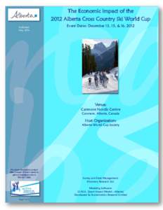 Calgary Region / Canmore /  Alberta / Canmore Nordic Centre Provincial Park / Economic impact analysis / Tax / Winter Olympics / Geography of Canada / Winter Olympic Games / Alberta