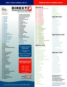 DIRECT CABLE CHANNEL LINE-UP  Basic Expanded Digital Basic Digital Plus