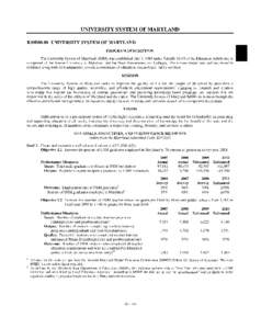 2010 Maryland State Budget - Volume III, University System of Maryland (3.15MB)