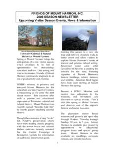 Microsoft Word - Mount Harmon 2008 Visitor Season Newsletter