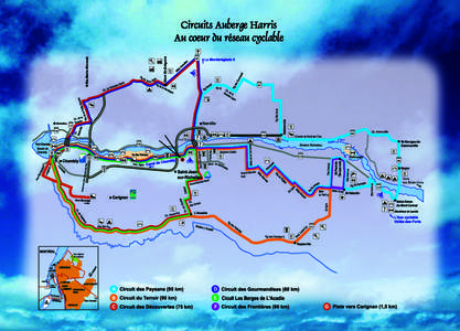 A- Circuit des Paysans (95 km) ¾ De l’Auberge Harris, tourner à droite sur la rue Champlain. ¾ Continuer sur cette rue et 2,5 km plus loin, tourner à gauche pour prendre le Pont Gouin direction Iberville. ¾ Tourn