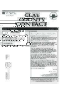 CLAY COUNTY CONTACT VOLUME 18 - NUMBER 12 What’s Inside…