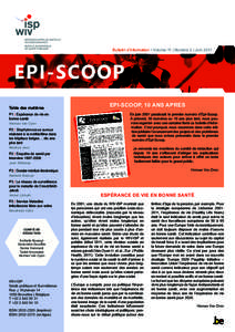 Bulletin d’information ▪ Volume 11 | Numéro 2 | Juin[removed]Table des matières P1 | Espérance de vie en bonne santé Herman Van Oyen