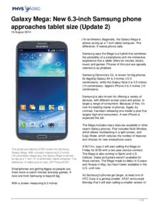 Galaxy Mega: New 6.3-inch Samsung phone approaches tablet size (Update 2)