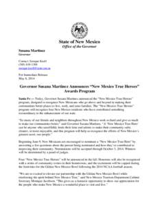 State of New Mexico Office of the Governor Susana Martinez