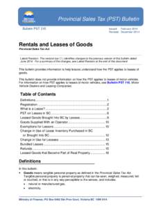 Rentals and Leases of Goods
