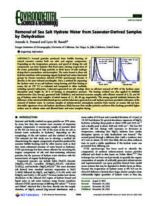 Article pubs.acs.org/est Removal of Sea Salt Hydrate Water from Seawater-Derived Samples by Dehydration Amanda A. Frossard and Lynn M. Russell*