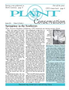 Saving a rare goldenrod in North Carolina page 9 Spring[removed]Volume 17, Number 1