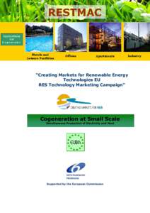 “Creating Markets for Renewable Energy Technologies EU RES Technology Marketing Campaign“ Cogeneration at Small Scale Simultaneous Production of Electricity and Heat