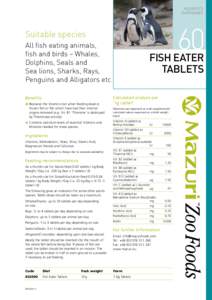 AQUATICS DATASHEET 60  Suitable species