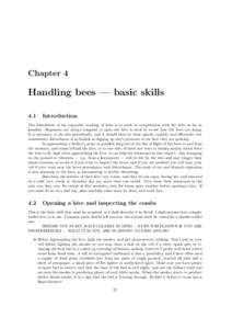 Chapter 4  Handling bees — basic skills 4.1  Introduction