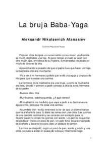 Microsoft Word - Afanasiev Aleksandr Nikolaevich - La bruja Baba-Yaga.doc