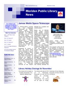 Www.meridenlibrary.org  November 2014 Meriden Public Library News