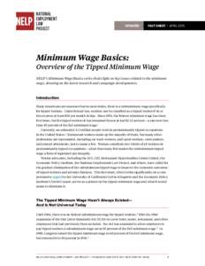 UPDATED  FACT SHEET | APRIL 2015 Minimum Wage Basics: