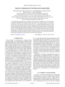PHYSICAL REVIEW E 87, [removed]Speed of a swimming sheet in Newtonian and viscoelastic fluids Moumita Dasgupta,1 Bin Liu,2 Henry C. Fu,2,3 Michael Berhanu,1,4 Kenneth S. Breuer,2 Thomas R. Powers,2,5 and Arshad Kud
