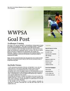 May 2010 | West Windsor-Plainsboro Soccer Association | www.wwpsa.org [Volume 1, issue 2]  WWPSA