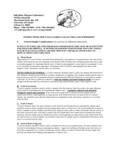 Infectious Diseases Laboratory 110 Riverbend Rd Riverbend North, Rm. 150 University of Georgia Athens, GA[removed]Phone: ([removed]FAX: ([removed]
