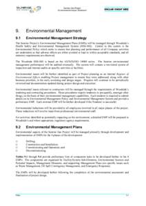 Sunrise Gas Project Environmental Impact Statement 9.  Environmental Management