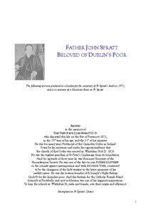 FATHER JOHN SPRATT BELOVED OF DUBLIN’S POOR
