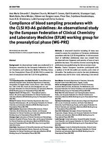 Venipuncture / Clinical and Laboratory Standards Institute / Patient safety / Phlebotomy / Phlebotomist / Medical laboratory / Venous blood / Medicine / Blood / Hematology