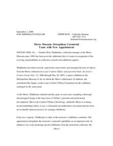 September 2, 2008 FOR IMMEDIATE RELEASE CONTACT: Catherine Hinman[removed]removed]