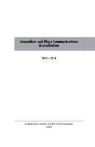 Journalism and Mass Communications Accreditation 2013 – 2014
