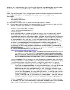 Evaluation / Designated landmark / National Park Service / National Environmental Policy Act / Environmental impact assessment / Environmental impact statement / National Wild and Scenic Rivers System / Impact assessment / Environment / Prediction