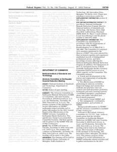 Federal Register / Vol. 75, No[removed]Tuesday, August 17, [removed]Notices DEPARTMENT OF COMMERCE National Institute of Standards and Technology Manufacturing Extension Partnership Advisory Board