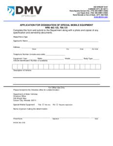 MC008 - Application for Designation of Special Mobile Equipment