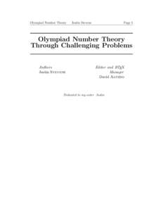 Olympiad Number Theory  Justin Stevens Page 1